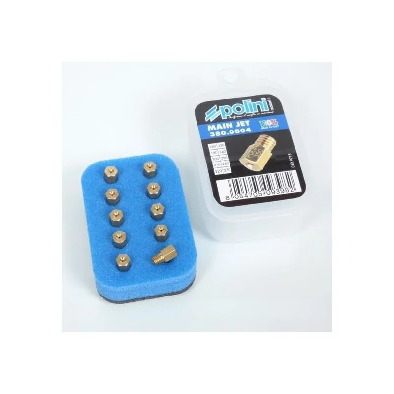 380.0004 SET 10 GETTI POLINI PER CARBURATORE MIKUNI 180/270 INCREMENTO 10 Spedizione Gratuita