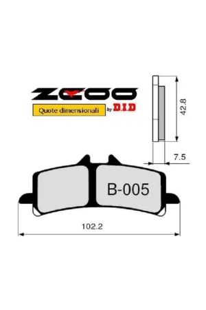ZCOO B005 EX - 1 COPPIA PASTIGLIE FRENO RACING PER DISCO STANDARD APRILIA 1000 RSV4 BMW 1000 HP4 Soddisfatti O Rimborsati