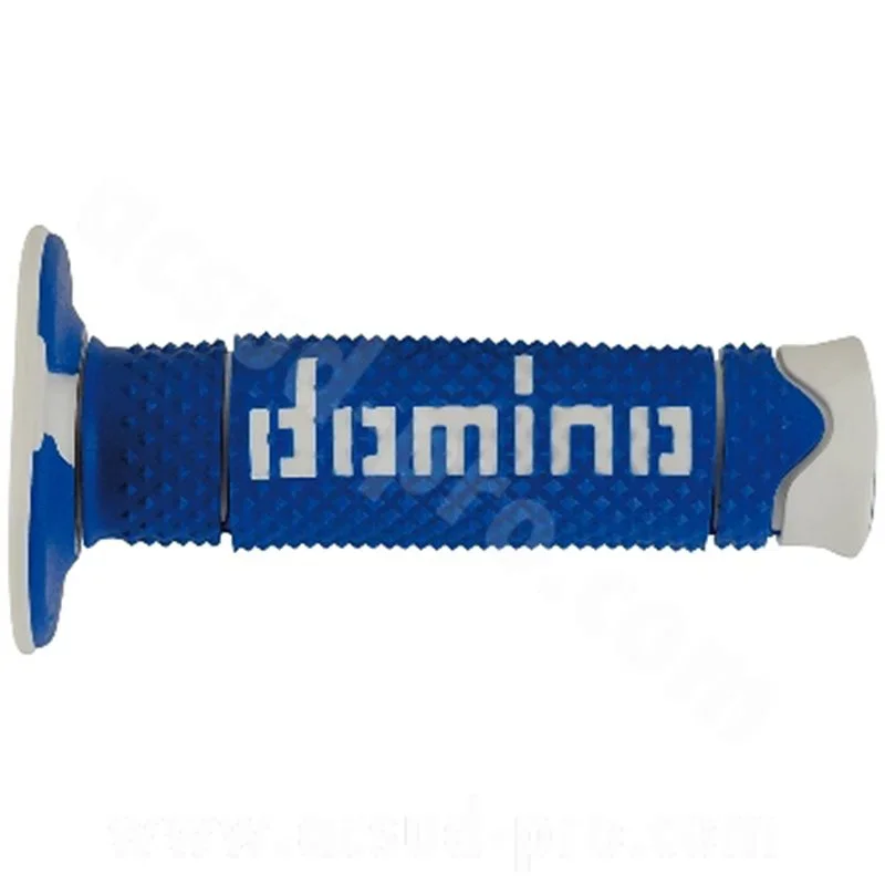 Economico DOMINO coppia manopole cross bi-composite blu/bianco a260 / 120 mm 331286E