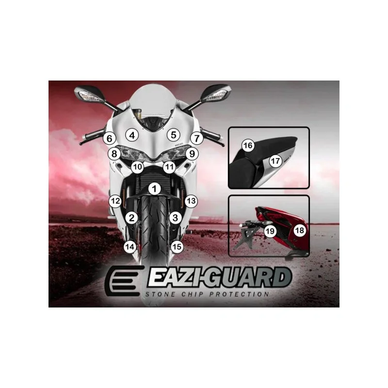 Quantità Limitata Pellicola moto ducati 959 panigale 2016-2017 EAZI-GRIP