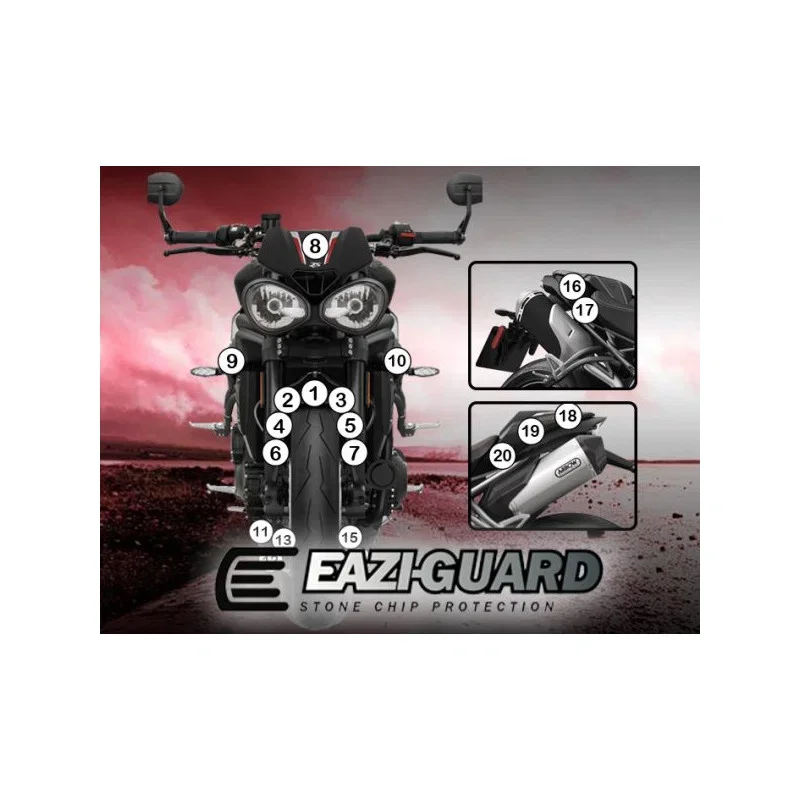 Pellicola moto triumph 1050 speed triple rs 2018-2020 EAZI-GRIP Quantità Limitata