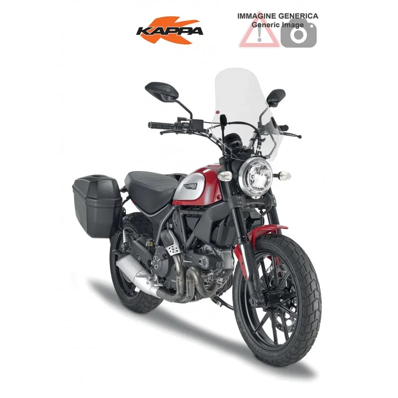 Offerta Speciale Parabrezza trasparente 48 x 43,5 cmATTACCHI ESCLUSI DUCATI Scrambler 800 (15) KAPPA KAPPA