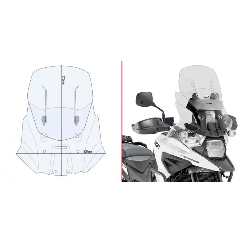 Parabrezza Scorrevole Airflow Trasparente Per V-Strom 1050 '20 - Givi - GV-AF3117 Ultima Occasione