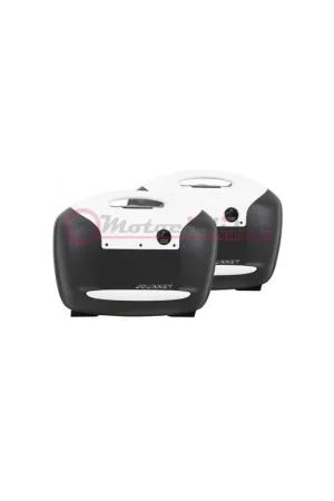 610080 00 03 Set valigie laterali Hepco&Becker serie Journey 42Lt Nero/Bianco Promozione