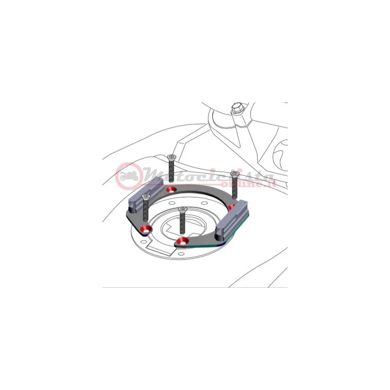 506011-7 Anello magnetico Tankring Lock-it Hepco & Becker per fissaggio borsa da serbatoio 7 Fori per KTM Occasione Imperdibile