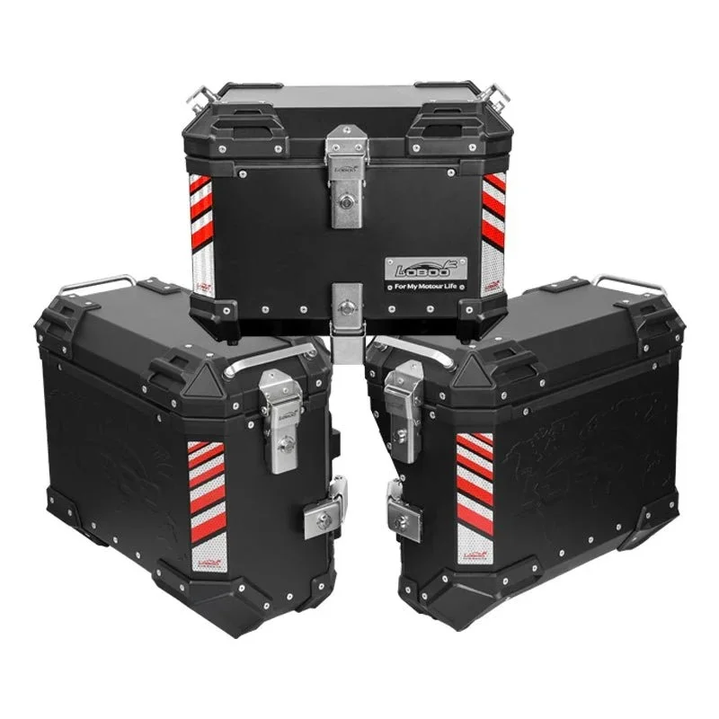 Occasione Imperdibile LOBOO Tris valigie alluminio nero 35+35+45L serie Pike Tracker