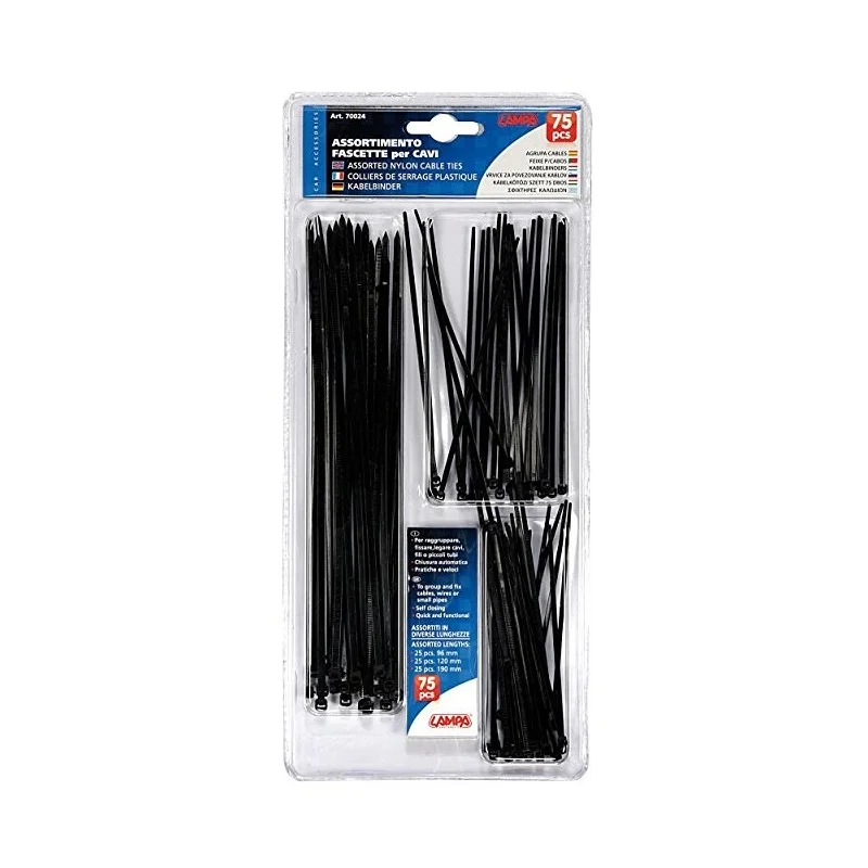 Offerta kit fascette per cavi Lampa 70024