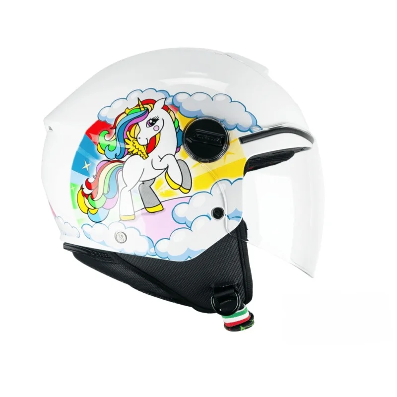 Spedito Oggi CGM 261A MINI casco bambino demijet con visiera lunga