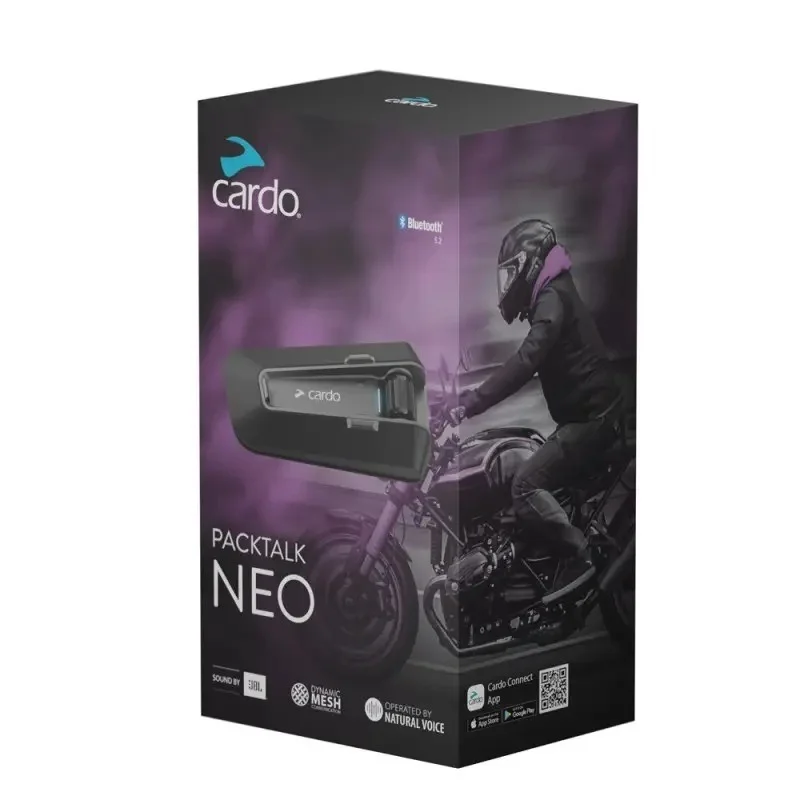 Cardo Packtalk Neo Interfono moto singolo Dynamic Mesh JBL Must-Have
