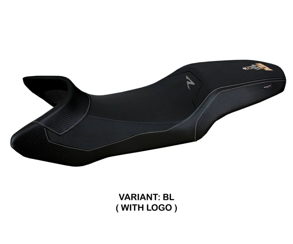 Rivestimento sella Steyr Nero BL + logo Tpz compatibile per KTM 1390 SUPER ADVENTURE RModelli dal 2025 al 2026 KT139SRS-BL-1 Offerta