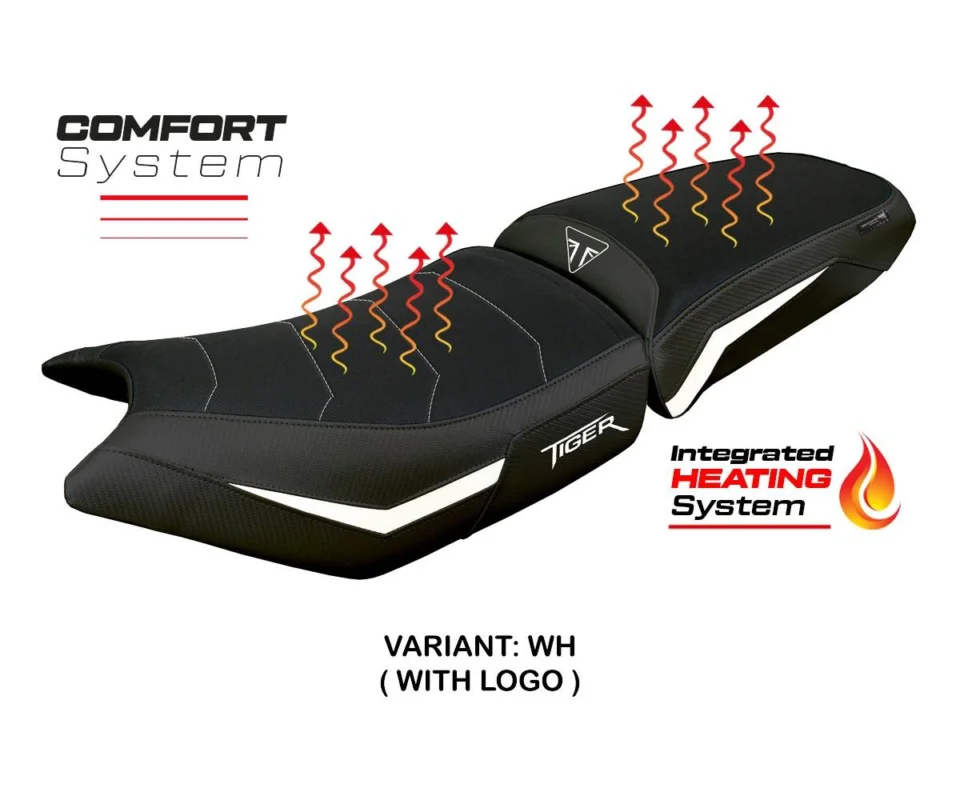 Rivestimento sella Heating Comfort System Bianco WH + logo Tpz compatibile per TRIUMPH TIGER 900Modelli dal 2024 al 2026 TRTI924HC-WH-1-HS Popolare
