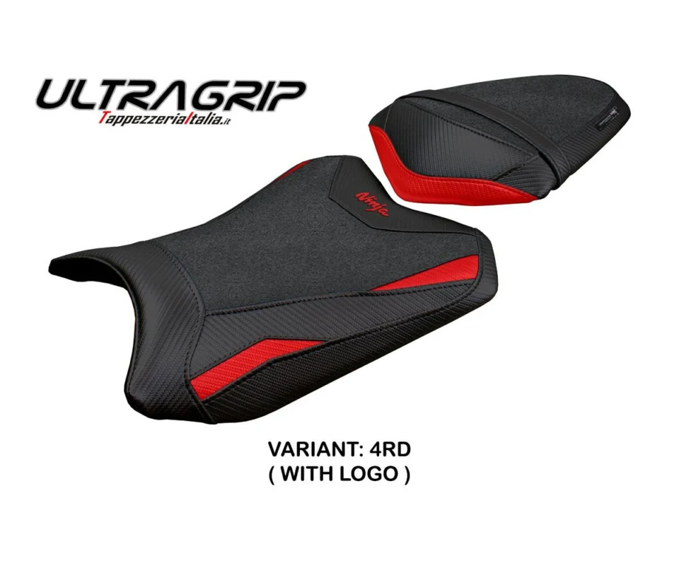 Ultimissimo Modello Rivestimento sella Aliko Ultragrip Rosso RD + logo Tpz compatibile per KAWASAKI NINJA 300Modelli dal 2013 al 2017 KWNJ3AU-4RD-1