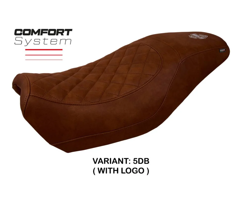 Spedizione Gratuita Rivestimento sella Miami Comfort System Testa Di Moro DB + logo Tpz compatibile per HARLEY DAVIDSON STREET 500 / 750Modelli dal 2016 al 2021 HDSTRMC-5DB-1