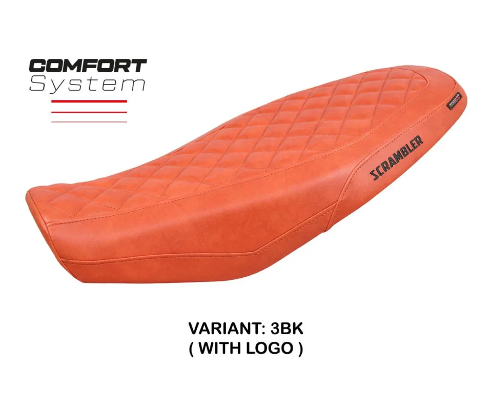 Rivestimento sella Venice Comfort System Mattone BK + logo Tpz compatibile per DUCATI SCRAMBLER 800Modelli dal 2023 al 2026 DUSC23VC-3BK-1 Nuova Collezione