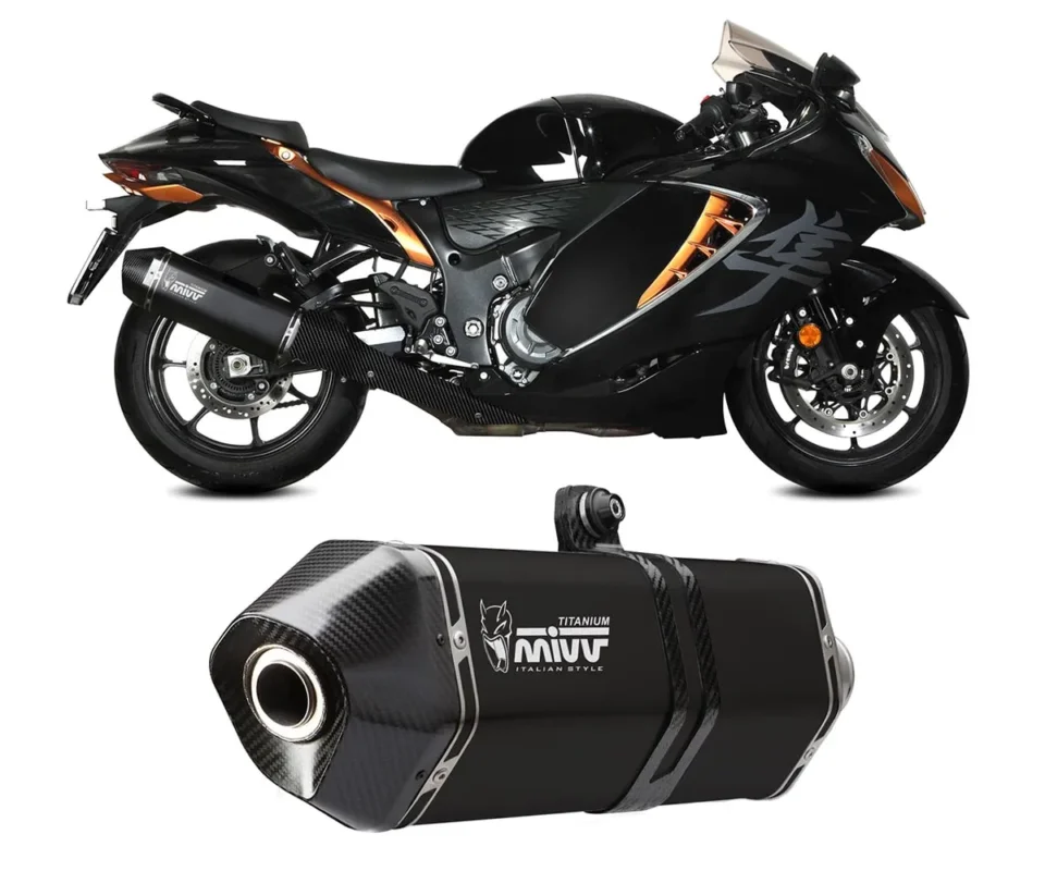 2 Terminali di Scarico Mivv SPEED EDGE Titanio Nero SUZUKI GSX-R 1300 HAYABUSAModelli dal 2021 al 2023 S.060.LRTB Prezzo Scontato