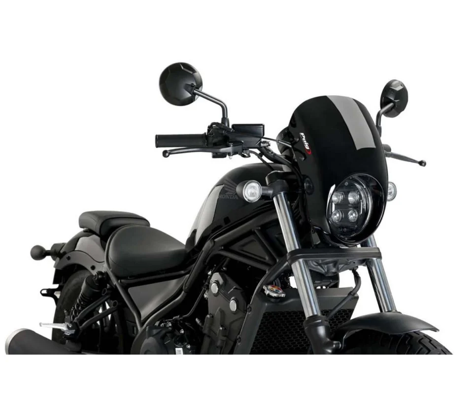 A Buon Prezzo Cupolino PUIG Nero Semicarenato Anarchyper HONDA REBEL 500Modelli dal 2020 al 2022 21088N