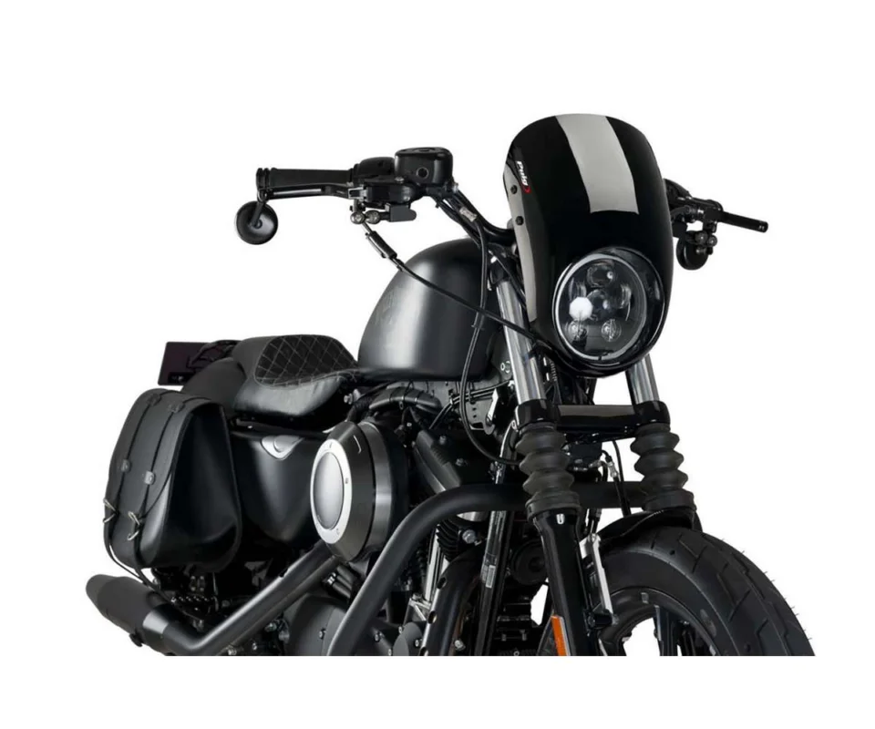 Acquista Ora Cupolino PUIG Nero Semicarenato Anarchyper HARLEY DAVIDSON SPORTSTER 1200Modelli dal 2018 al 2021 21083N